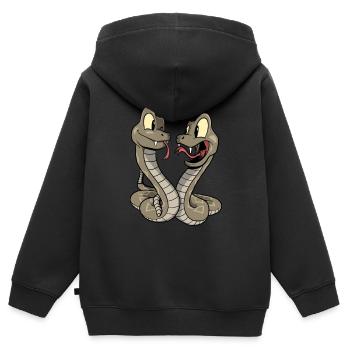 Funny Cartoon Rattlesnakes - Kids Premium Organic Zip-up Hoodie - black - Back - AI Model Kid Male (0cm)