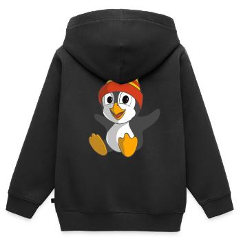 Funny penguin with winter hat - Kids Premium Organic Zip-up Hoodie - black - Back - AI Model Kid Male (0cm)