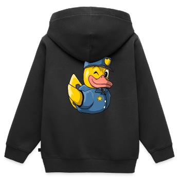 Police Officer Quitscheente - Kids Premium Organic Zip-up Hoodie - black - Back - AI Model Kid Male (0cm)