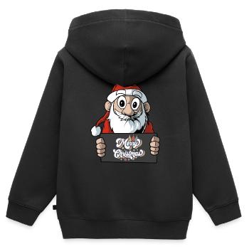 Joyeux Noël - Sweat Premium à capuche zippé enfant bio - noir - Dos - AI Model Kid Male (0cm)