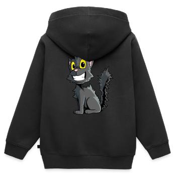 Ugly Black Cat - Kids Premium Organic Zip-up Hoodie - black - Back - AI Model Kid Male (0cm)