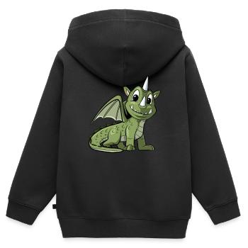 Cute Dragon Cartoon Dragon - Kids Premium Organic Zip-up Hoodie - black - Back - AI Model Kid Male (0cm)