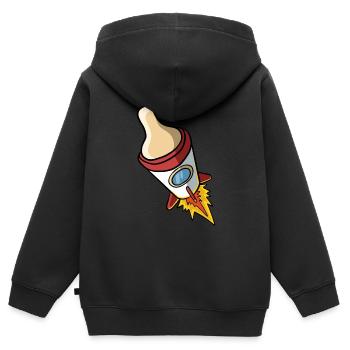 Baby Bottle Rocket - Kids Premium Organic Zip-up Hoodie - black - Back - AI Model Kid Male (0cm)