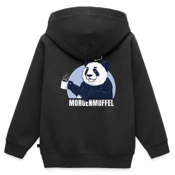 Morgenmuffel - Kinder Premium Organic Zip Hoodie - Schwarz - Hinten - AI Model Kid Male (0cm)