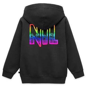 Nil RS Arc-en-ciel - Sweat Premium à capuche zippé enfant bio - noir - Dos - AI Model Kid Male (0cm)
