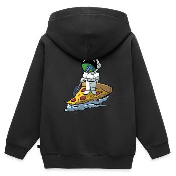 Astronaut Stand Up Paddling Pizza - Kids Premium Organic Zip-up Hoodie - black - Back - AI Model Kid Male (0cm)
