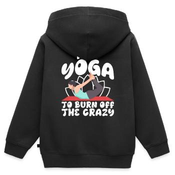 Je fais du yoga pour brûler les fous - Sweat Premium à capuche zippé enfant bio - noir - Dos - AI Model Kid Male (0cm)