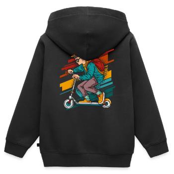 Stunt Scooter - Vintage - Sweat Premium à capuche zippé enfant bio - noir - Dos - AI Model Kid Male (0cm)