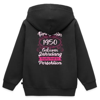 Prinzessin seit 1950 Geburtstag 1950 - Kinder Premium Organic Zip Hoodie - Schwarz - Hinten - AI Model Kid Male (0cm)