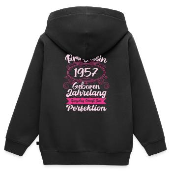 Prinzessin seit 1957 Geburtstag 1957 - Kinder Premium Organic Zip Hoodie - Schwarz - Hinten - AI Model Kid Male (0cm)