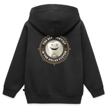 Best dentist in the molar system - bester Zahnarzt - Kinder Premium Organic Zip Hoodie - Schwarz - Hinten - AI Model Kid Male (0cm)
