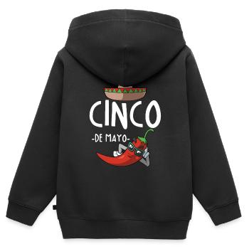 Mexican Cinco De Mayo Fiesta Party - Kids Premium Organic Zip-up Hoodie - black - Back - AI Model Kid Male (0cm)