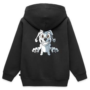 Mignon Cartoon Dalmatien - Sweat Premium à capuche zippé enfant bio - noir - Dos - AI Model Kid Male (0cm)