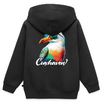 Cuxhaven holiday cool colorful seagull with sunglasses - Kids Premium Organic Zip-up Hoodie - black - Back - AI Model Kid Male (0cm)