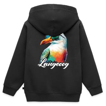 Langeoog holiday cool colorful seagull with sunglasses - Kids Premium Organic Zip-up Hoodie - black - Back - AI Model Kid Male (0cm)