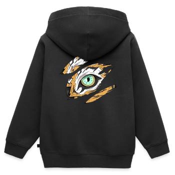 Tiger Auge Raubtier Kostüm - Kinder Premium Organic Zip Hoodie - Schwarz - Hinten - AI Model Kid Male (0cm)