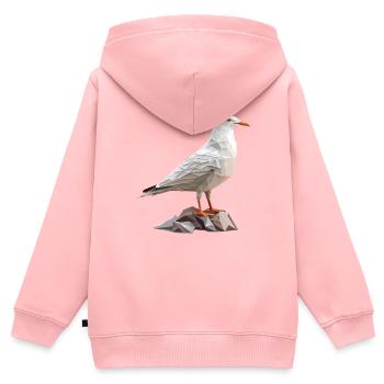 Polygon seagull on rocks - Kids Premium Organic Zip-up Hoodie - rose - Back - AI Model Kid Female (0cm)
