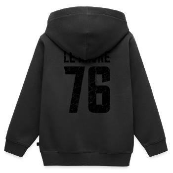 Le Havre 76 Frankreich Kennzeichen - Kinder Premium Organic Zip Hoodie - Schwarz - Hinten - AI Model Kid Male (0cm)
