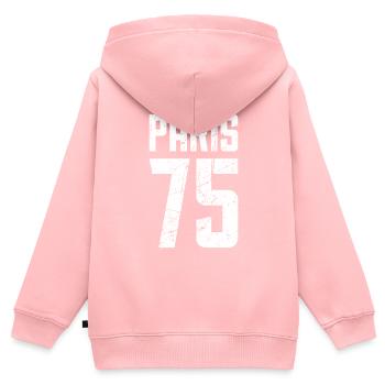 Paris 75 Frankreich Kennzeichen - Kinder Premium Organic Zip Hoodie - Rosa - Hinten - AI Model Kid Female (0cm)