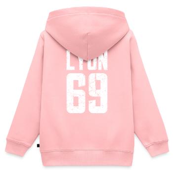 Lyon 69 Frankreich Kennzeichen - Kinder Premium Organic Zip Hoodie - Rosa - Hinten - AI Model Kid Female (0cm)
