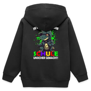 Erstklässler | Einschulung | Schulanfang - Kinder Premium Organic Zip Hoodie - Schwarz - Hinten - AI Model Kid Male (0cm)