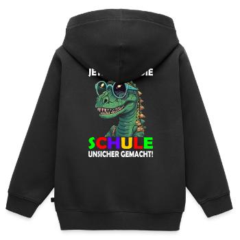 Erstklässler | Einschulung | Schulanfang - Kinder Premium Organic Zip Hoodie - Schwarz - Hinten - AI Model Kid Male (0cm)