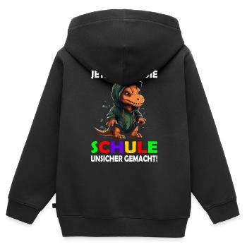 Erstklässler | Einschulung | Schulanfang - Kinder Premium Organic Zip Hoodie - Schwarz - Hinten - AI Model Kid Male (0cm)