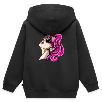 90er Jahre Frauen 90s Mädchen 90er Party - Kinder Premium Organic Zip Hoodie - Schwarz - Hinten - AI Model Kid Male (0cm)