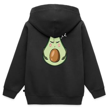 Schlafende Avocado - Kinder Premium Organic Zip Hoodie - Schwarz - Hinten - AI Model Kid Male (0cm)