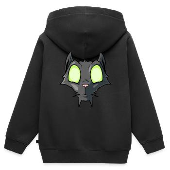 Halloween Augen Katze - Kinder Premium Organic Zip Hoodie - Schwarz - Hinten - AI Model Kid Male (0cm)