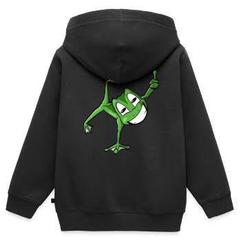 Stand de grenouille de cirque - Sweat Premium à capuche zippé enfant bio - noir - Dos - AI Model Kid Male (0cm)