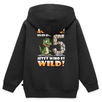 Endlich 5 Jahre alt | 5. Geburtstag - Kinder Premium Organic Zip Hoodie - Schwarz - Hinten - AI Model Kid Male (0cm)
