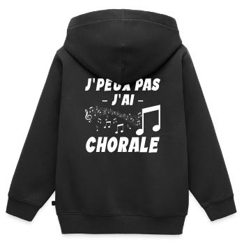 Je Peux Pas J'ai Chorale - Sweat Premium à capuche zippé enfant bio - noir - Dos - AI Model Kid Male (0cm)