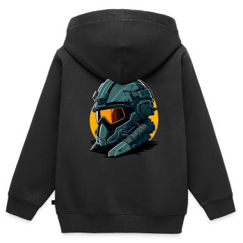 Rumpf von Militärflugzeugen - Kinder Premium Organic Zip Hoodie - Schwarz - Hinten - AI Model Kid Male (0cm)
