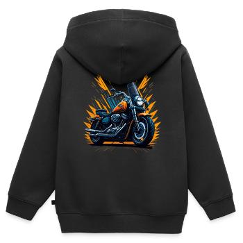 Klassisches Motorrad - Kinder Premium Organic Zip Hoodie - Schwarz - Hinten - AI Model Kid Male (0cm)