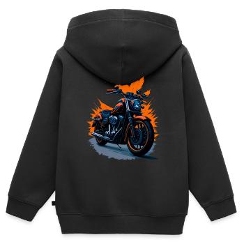 Classic motorcycle - Kids Premium Organic Zip-up Hoodie - black - Back - AI Model Kid Male (0cm)