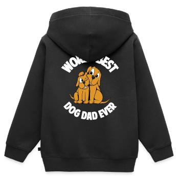 World Best Dog Dad Ever - Kids Premium Organic Zip-up Hoodie - black - Back - AI Model Kid Male (0cm)
