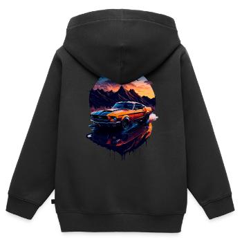 Klassischer Sportwagen - Kinder Premium Organic Zip Hoodie - Schwarz - Hinten - AI Model Kid Male (0cm)