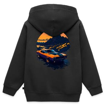 Klassischer Sportwagen - Kinder Premium Organic Zip Hoodie - Schwarz - Hinten - AI Model Kid Male (0cm)