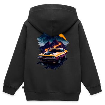 Klassischer Sportwagen - Kinder Premium Organic Zip Hoodie - Schwarz - Hinten - AI Model Kid Male (0cm)