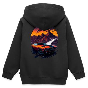 Klassischer Sportwagen - Kinder Premium Organic Zip Hoodie - Schwarz - Hinten - AI Model Kid Male (0cm)