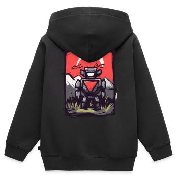 Japan Rote Sonne: Edo Tradition Manga Robot - Kinder Premium Organic Zip Hoodie - Schwarz - Hinten - AI Model Kid Male (0cm)