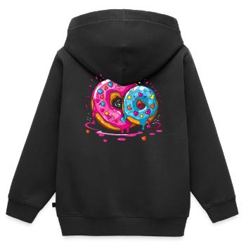 Leckerer süßer riesiger Donut - Kinder Premium Organic Zip Hoodie - Schwarz - Hinten - AI Model Kid Male (0cm)