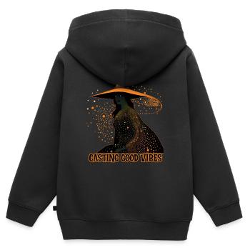 Hexen-Casting-Vibes, Halloween - Kinder Premium Organic Zip Hoodie - Schwarz - Hinten - AI Model Kid Male (0cm)