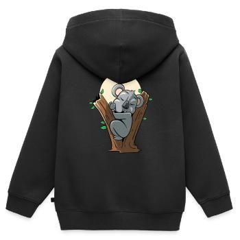 Ours Koala endormi - Sweat Premium à capuche zippé enfant bio - noir - Dos - AI Model Kid Male (0cm)