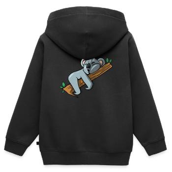 Schlafender Koalabär - Kinder Premium Organic Zip Hoodie - Schwarz - Hinten - AI Model Kid Male (0cm)