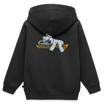 Ours Koala endormi - Sweat Premium à capuche zippé enfant bio - noir - Dos - AI Model Kid Male (0cm)