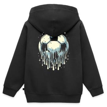 Melting Football - Kids Premium Organic Zip-up Hoodie - black - Back - AI Model Kid Male (0cm)