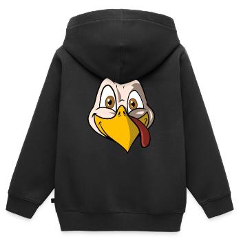 Déguisement drôle de dinde de Thanksgiving - Sweat Premium à capuche zippé enfant bio - noir - Dos - AI Model Kid Male (0cm)