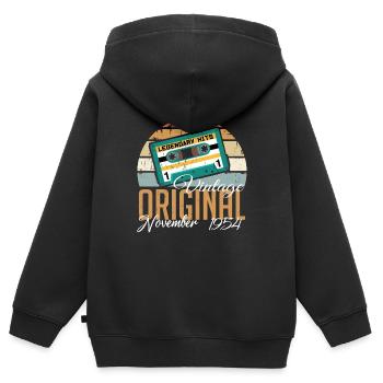 Geboren Im November 1954 Retro - Kinder Premium Organic Zip Hoodie - Schwarz - Hinten - AI Model Kid Male (0cm)